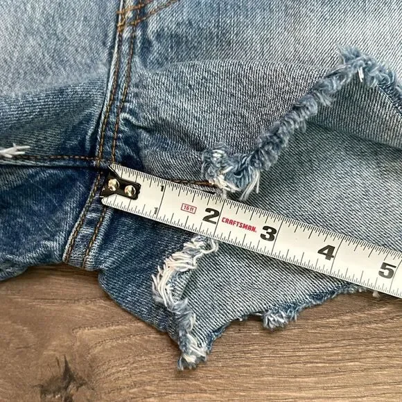 Levi’s 501 High Rise Button Fly Cut Off Blue‎ Jean Shorts Size 30 - Picture 9 of 13
